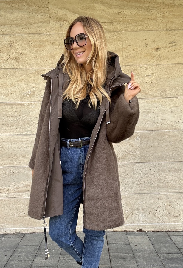 Twice kabát fangó – Női átmeneti kabát – Innova Fashion